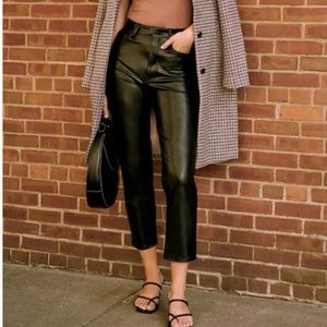 Faux Leather Ankle Ultra High Rise Pants